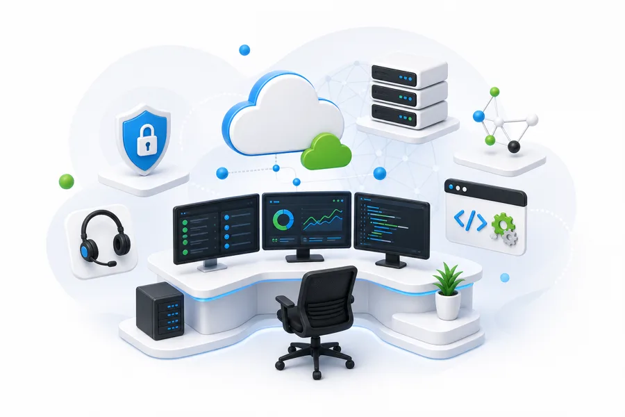 Modern technology services illustration